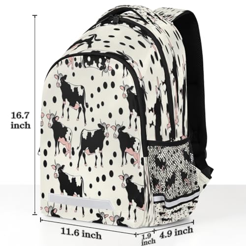 Cows Dots Backpack with Chest Strap Reflective Lightweight Travel Hiking Backpack for Men Women Waterproof Daypack Back Pack for Commute Camping3