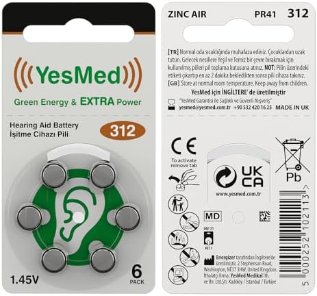 YesMed Extra Power 312 Numara İşitme Cihazı Pili (5 Paket x 6 Adet = 30 Adet Pil) - Görsel 4