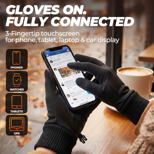 Image of SIMARI Winter Gloves for Women Men - Cold Weather Thermal Touch Screen Ski Snow Glove Liners, Non-Slip Palm & Warm Fleece Lined, for Running Cycling Driving Hiking Walking Sports Outdoor Texting Work