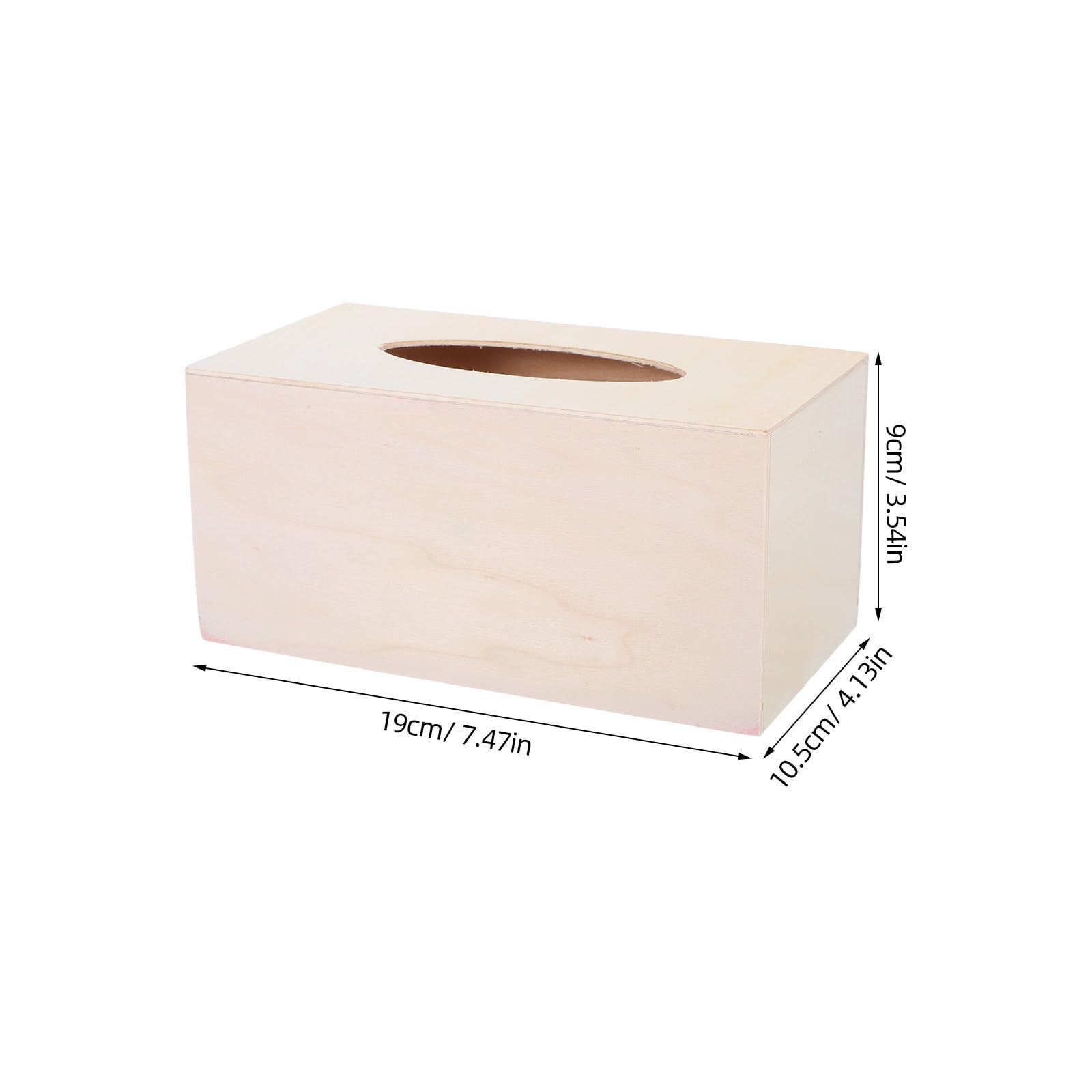 4 Pezzi Scatola Porta Fazzoletti DIY in Legno, Rettangolare Beige