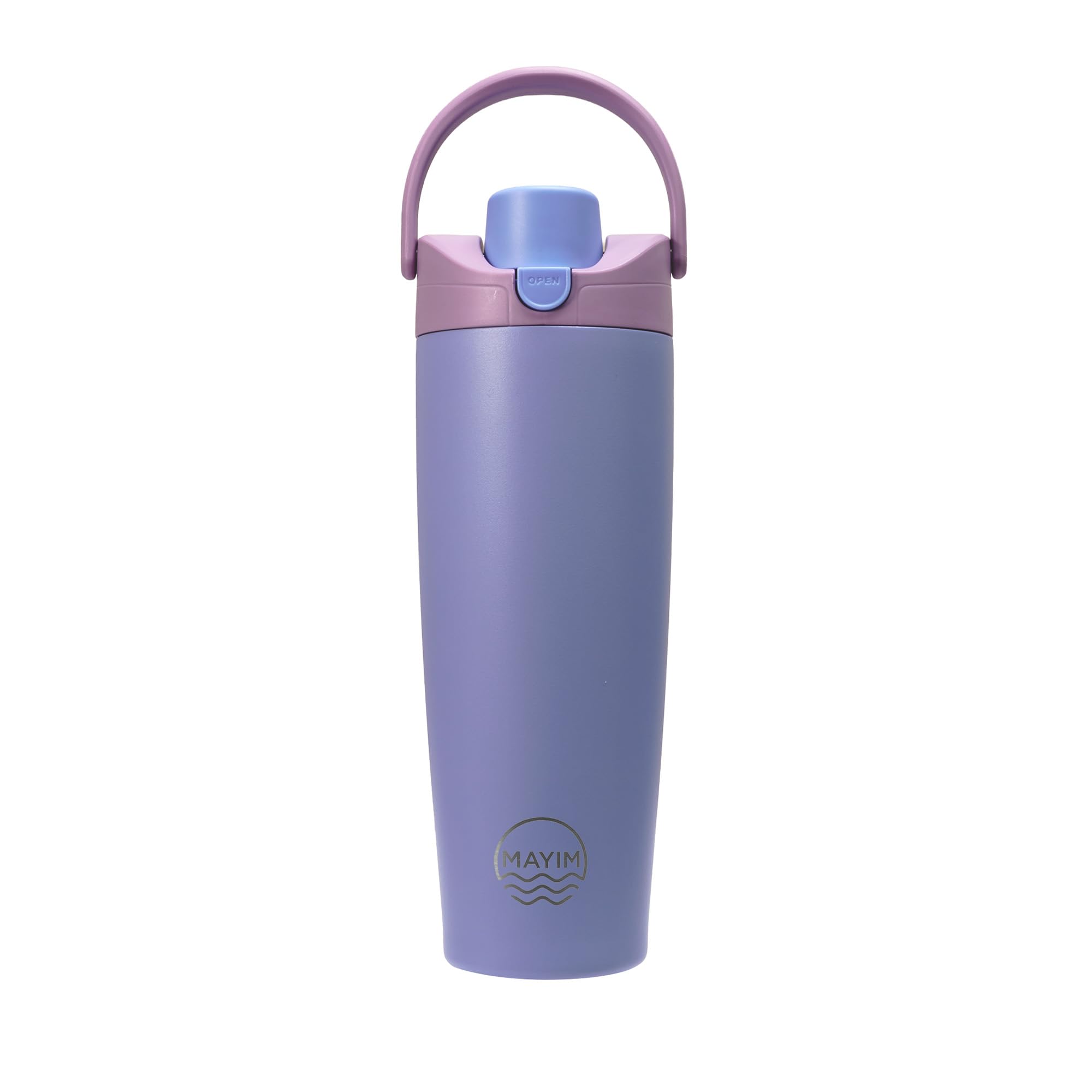 Mayim Snap-Sip Insulated Water Bottle 30 oz with Straw, One-Press Flip Lid, Auto Pop-Up Straw, Slide-Lock Leakproof Cap, Chug Mode, Carry Handle, BPA Free (Lilac)
