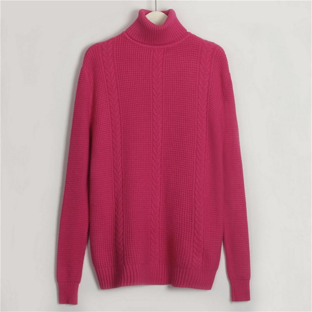 Maglione da donna a collo alto, a maniche lunghe, sottile, intrecciato, per autunno e inverno, casual, lavorato a maglia