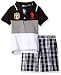 U.S. Polo Assn. Little Boys' Embellished Pique Shirt and Plaid Short