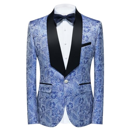 Rogers & Morris Tuxedo for Men Slim fit 2 Piece Suits Set for Prom with Floral Patterm Suit Jacket Pants2