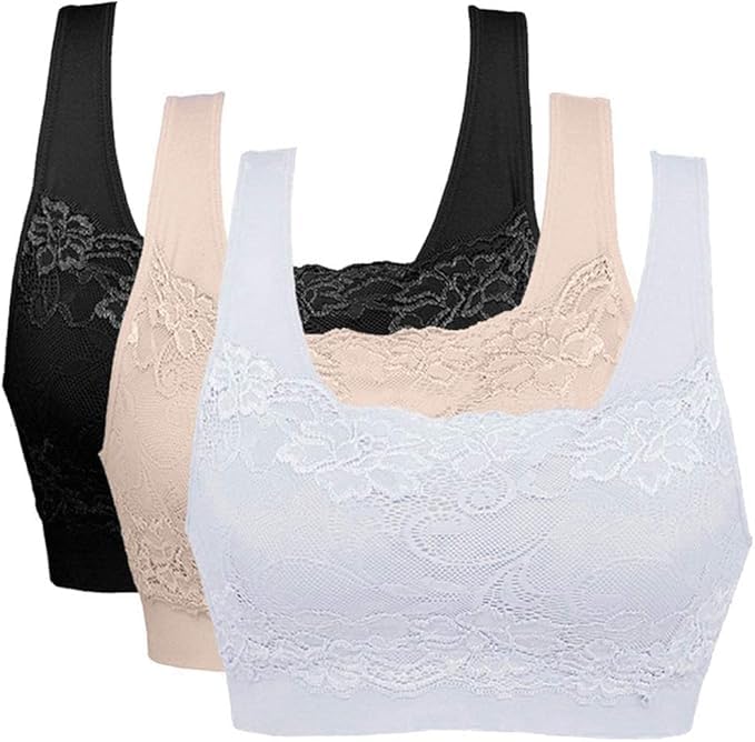 Litthing Brassière Soutien-Gorge sans Armature Dentelle Sexy Respirant Confortable pour l'Entraînement Physique Yoga pour Femme, M