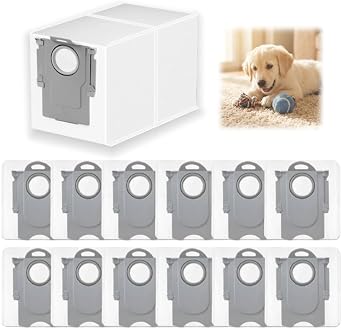 12-Pack 3L Dust Bags for Roborock Qrevo Series   Compatible with Roborock QV35S/QV35A, Qrevo S/Pro/Curv/Edge/S5V, QR598/QR798 & Qrevo Master/Slim Robot Vacuums Bag