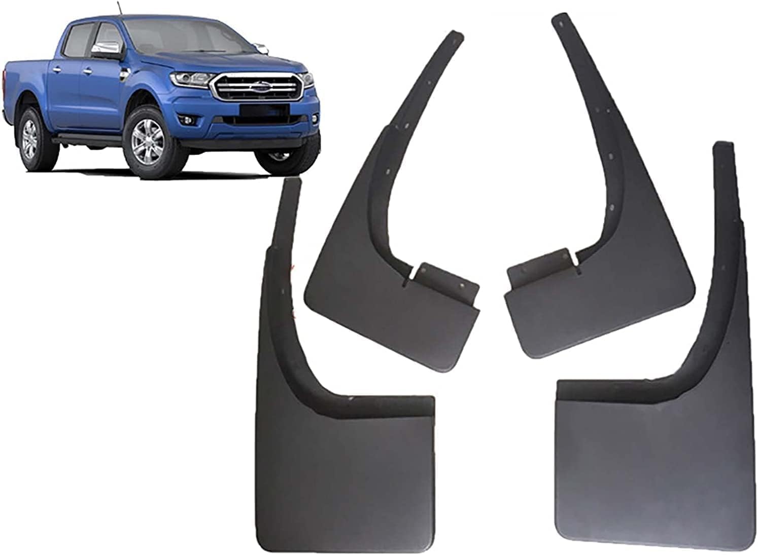 KZEDCVX Car Mud Flaps for Ford Ranger T6 2011-2017, Splash Guards Mudguards