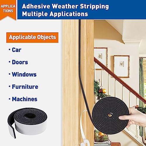 Image of CELLUX Single Side High Density Self Adhesive Foam Seal Tape Weather Stripping Doors and Window Insulation Soundproofing 24mm-Width 6mm-Thickness 5 Meter Length
