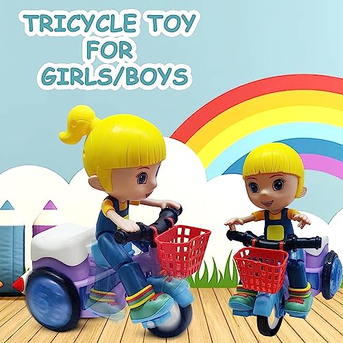Image of FunBlast Stunt Bicycle Toys - Bump & Go Vehicle Toy with Sound & Flashing Light | Tricycles Toys for Kids (Battery Included)