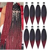 LILYKA SHOW 8 Packs 26 Inch Pre Stretched Ombre Braiding Hair Synthetic Fiber Braiding Hair for W...