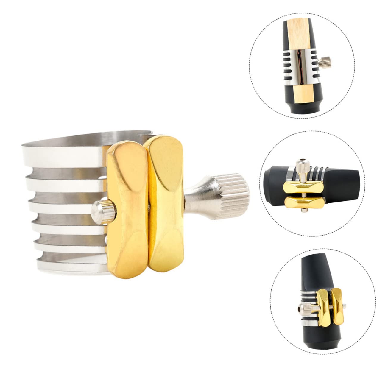 ibasenice 3pezzi Clip Per Saxofono Acciaio Inossidabile Fissaggio Elegante e Leggero Per Strumenti Musicali Accessorio Pratico Per Saxofonisti Amatori e Professionisti