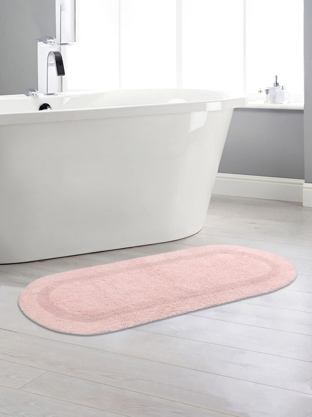 Eminence HomeSOC-178 Premium Soft Cotton Bathmat 50x120cm (Pink), Reversible, High File, Fluffy, Soft, Washable, Durable, Natural Material, Eco-friednly & Sustainable.