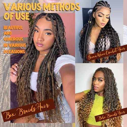 FESHFEN Crochet Braids Premium 55cm Noir - Boucles Deep Twist Haute Définition - 3
