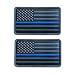 2 Pack 2x3.5 3D PVC Rubber Thin Blue Line US USA American Flag Patch Police Patch Hook-Fastener Backing (Gray)