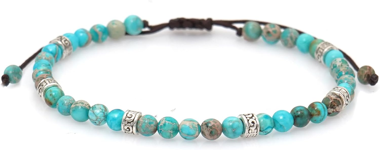 Beaded Bracelet Adjustable Stone String Bracelet Bohemian Colorful Beads Strand Bracelets for Women