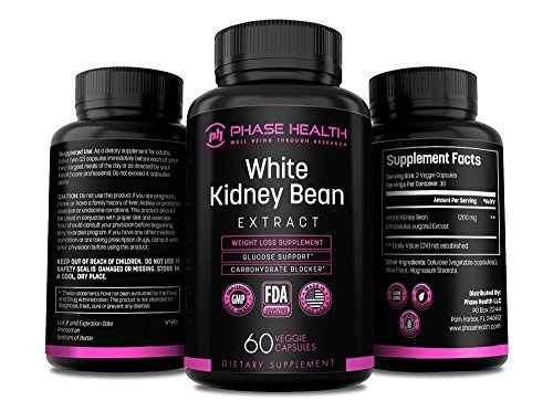 100% Pure White Kidney Bean Extract - Carb Blocker and Fat Absorber for Weight Loss - Phase Health 100% Pure White Kidney Bean Extract - Carb Blocker and Fat Absorber for Weight Loss - Phase Health