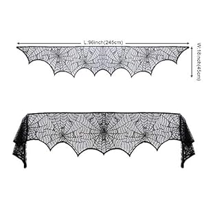 Halloweencobwebfireplacescarfblacklacespiderwebmantlescarfforhalloweenhomepartysupplies18x96inch Urban Country Home Decor Halloween cobweb fireplace scarf black lace spiderweb mantle scarf for halloween home party supplies 18 x 96 inch urban country home decor