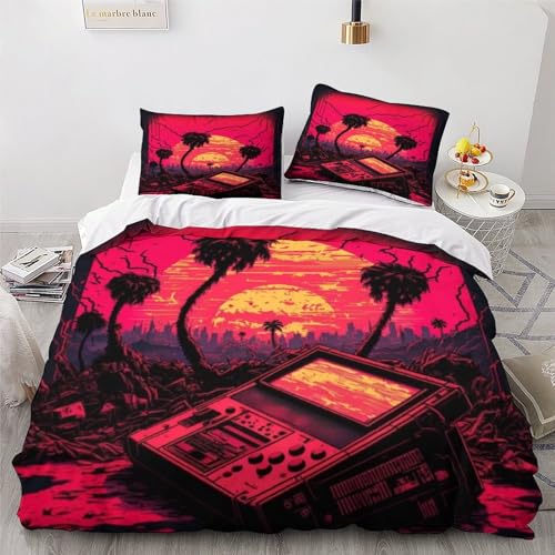 Housse de couette néon 3D 200x200cm en microfibre douce avec taie