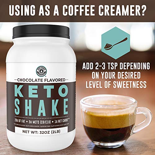 keto meal replacement shakes chocolate 2lbs low carb keto protein shake mix mct powder grass fed hydrolyzed collagen peptides keto breakfast shake 20g fat 14g protein 1 net carb zero sugar