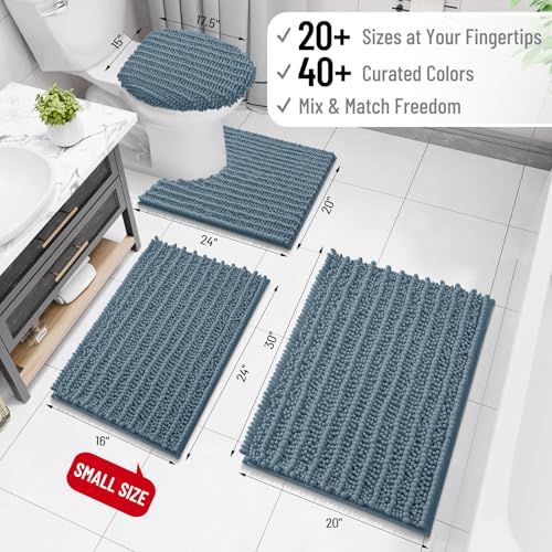 Image of Arotive Luxury Bathroom Rugs 34x21, Extra Soft Thick Absorbent Shaggy Chenille Bath Rugs, Machine Wash Dry, Bath Mats for Bathroom Floor, Tub and Shower, Home Decor Accessories, Smoky Gray