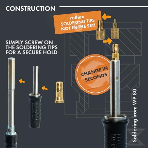 Image of ruthex 2x Soldering Tips adapter for Weller series ET & LT - Soldering Iron tip compatible with Weller Soldering Irons WE1010, WP80, WEP70 for inserting threaded inserts in 3D printing
