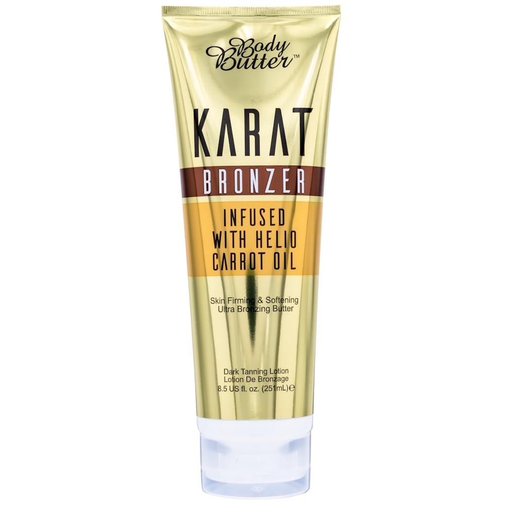 Ultra Bronzing Butter Lotion, 251ml - Karat Bronzer Tanning, Tingle-free, Infused with Helio Carrot Oil, Exotic Coconut Fragrance, Firming, Hydrating, Softening for All Skin Tones