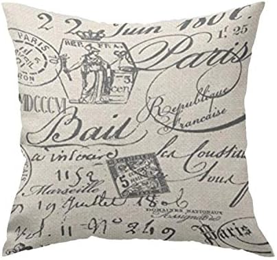 GETTOGET French Script Pillow Cover for Sofa or Bedroom Home Sofa Decorative Squares for Friend Girls Teens 18x18 in