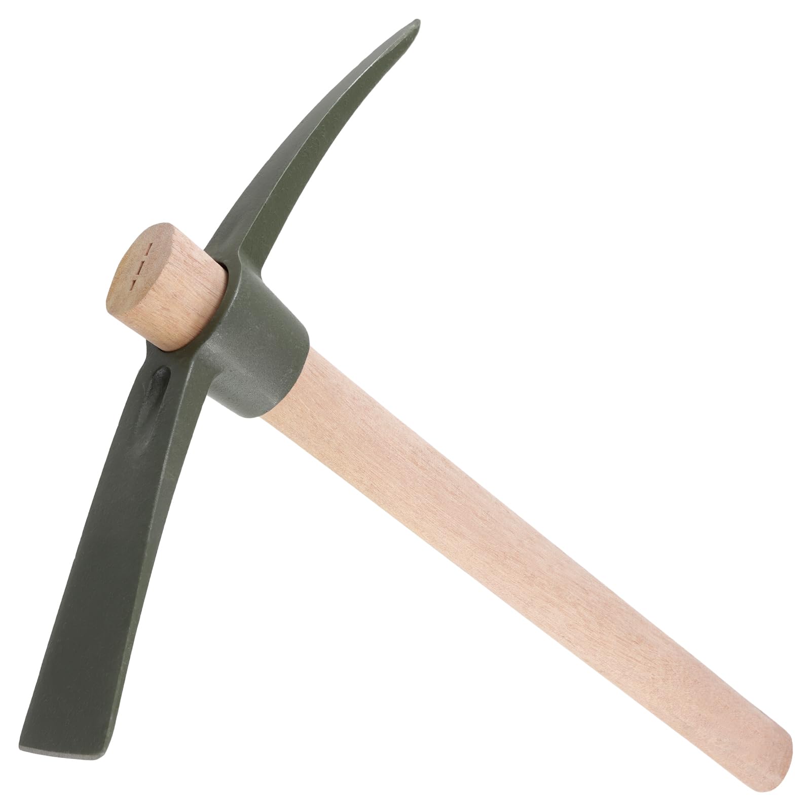 Lot de 2 houes en bois avec manche en bois, pioche de jardin 38 x 29 cm en acier noir