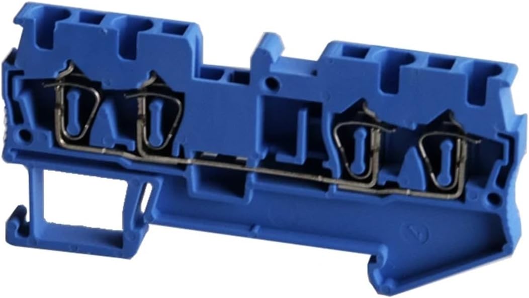 50Pcs Din Rail Terminal Block ST-2.5-Quattro Wire Connectors Pull Type 4 Conductors Spring Wiring Terminal Blocks