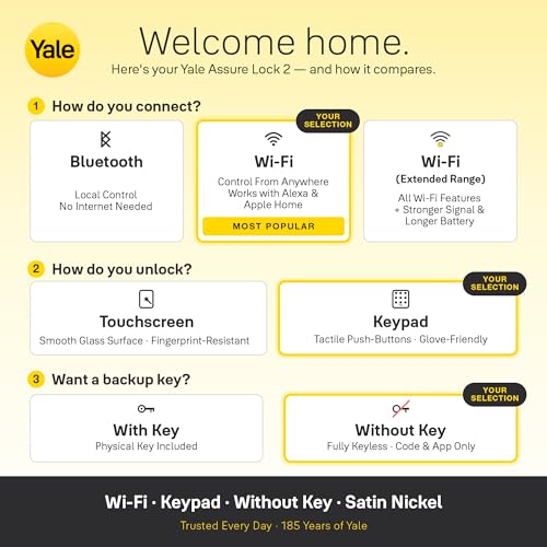 Image of Yale Security Assure Lock 2 with Wi-Fi, Key-Pad, Deadbolt, Satin Nickel