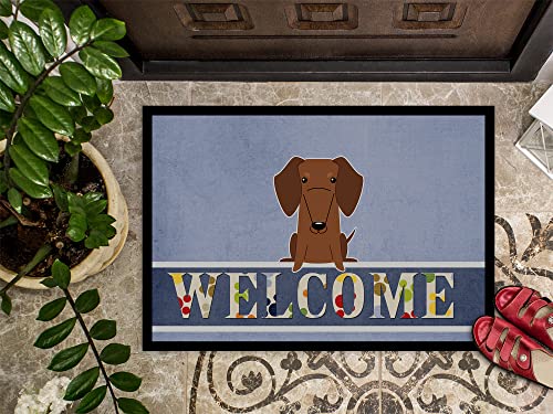 Caroline's Treasures Bb5711Mat Dachshund Red Brown Welcome Indoor Or Outdoor Mat 18X27, 27" L X 18" W, Multicolor #TOP2