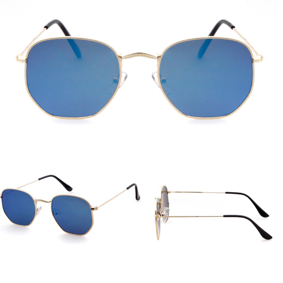 Occhiali da sole da donna e da uomo con montatura in metallo anti UV