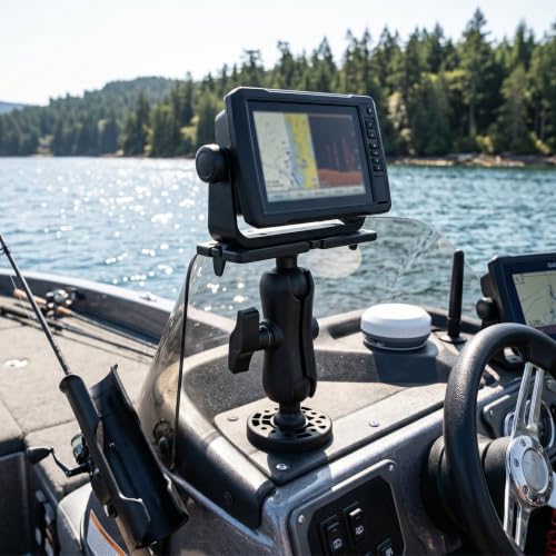 Image of VBESTLIFE 360 Degree Rotating Fish Finder Mount Adjustable Ball Bracket with Quick Release for Kayak and Canoe Fishing Nylon Silicone Sonar Holder for Marine Electronics
