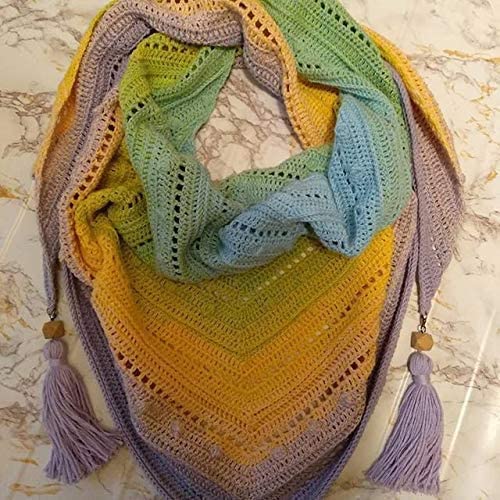 Image of Yarn Art Flowers Moonlight Glitter Cotton Yarn, Weight 9.17oz Length 1093 Yards Rainbow Crochet, Metallic Lurex Handknit Shiny, Silvery Cake, Multicolor Cotton, Rainbow Crochet (3285)