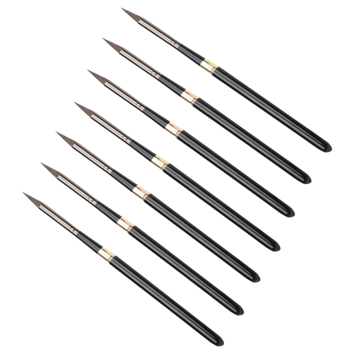 Juego de 7 pinceles de pelo natural Abaodam con mango metálico desmontable para pintura al óleo