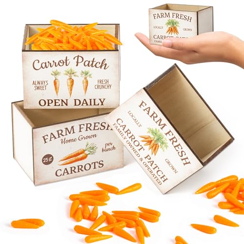 CPicdn 63Pcs Spring Miniature Farmhouse Crate with...