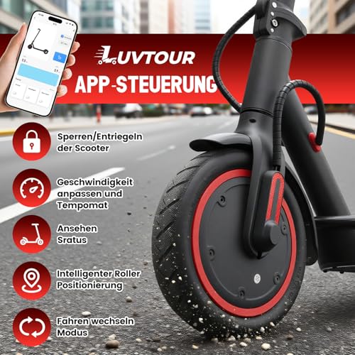 8,5 Zoll Elektroroller, 25-30 km Reichweite Li-Ion Akku, Max. Belastung 120 kg - 3