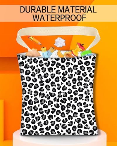 Image of Car Trash Can, Durable Hanging Car Trash Garbage Bag, Cute Automotive Garbage Cans Organizer, Black White Leopard