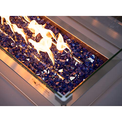 Stanbroil 10-Pound Fire Glass - 1/2 Inch Reflective Tempered Fire Glass For Fireplace Fire Pit, Cobalt Blue Reflective #TOP4