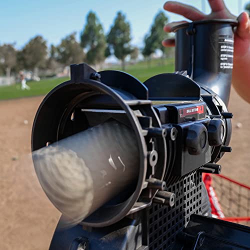 Powernet Launch F-Lite Pitching Machine Complete Coaching Batting Practice Bundle | Includes Protective I-Screen, Standard Ball Caddy And Rolling Carry Case #TOP7