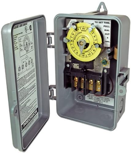 Precision CD101 - 24 Hr. Dial Time Switch - NEMA 3R Raintight Plastic Case - Gray Finish - SPST - 40 Amps - 120 Volt
