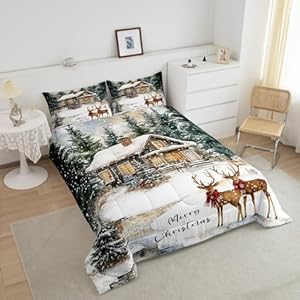 Homewish Merry Christmas Comforter Set King Size,Elk Deer Rustic Cabin Duvet Insert for Kids Boys Girls Room Decor,Snowflake Winter Theme Bedding Set 3Pcs,Wild Animal Woodland Quilt Set,2 Pillowcases Homewish Merry Christmas Comforter Set King SizeElk Deer Rustic Cabin Duvet Insert for Kids Boys Girls Room DecorSnowflake Winter Theme Bedding Set 3PcsWild Animal Woodland Quilt Set2 Pillowcases