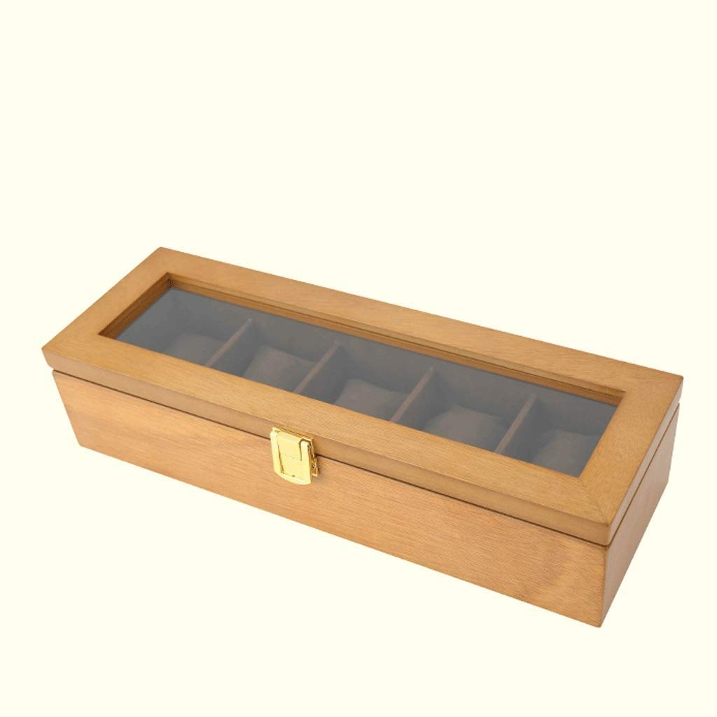 FKGJKT Uhrenbox, 5 Slots, Uhrenbox, Uhrenaufbewahrung, Geburtstag, Vatertag, Mütter, Geschenke, Geschenke für Männer und Frauen (Farbe: Argento) Warm as Ever