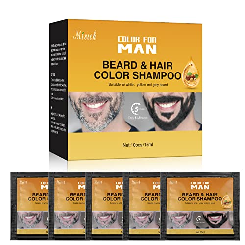 MGLIMZ Beard Dye for Men Black, Beard Color For Men for Gray Hair to Black, Men's Beard Mustache Dye Instant Black for Fast, Easy Use, Maintain Beard Hair Coloring for Men’s Grooming (5 PCS)