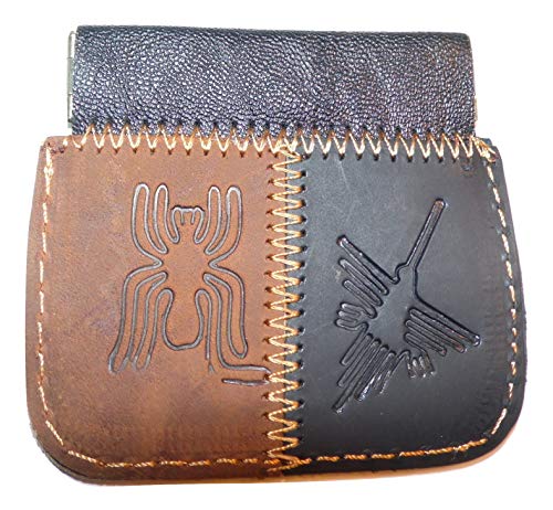 Coin Push Snap Wallet Leather Nazca Lines Designs From Peru -item-in-USA