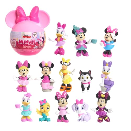 Minifiguras colecionáveis do Minnie Mouse da Disney Junior série 3, estatuetas de 4,5 cm a 6,8 cm de altura; brinquedos para crianças a partir dos 3 anos de Just Play