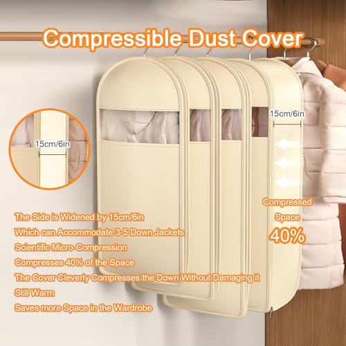 Space Saving Hanging Garment Bag, Breathable Garment Bags, Garment Bags for Hanging Clothes, Hanging Garment Bags, for Down Jacket(Gray,58x110cm/23x43in)3