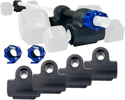 Dumbbell Converter- for 1" bars Superset Dumbbell to Barbell Adapters- hold up to 500lbs- Converts dumbbells for use on 1" diameter barbell