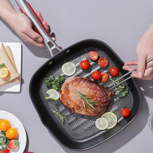 Sartén Wok cuadrada 11 in acero inoxidable antiadherente miniatura 4