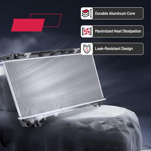 Image of BDFHYK 2402 Aluminum Radiator for Subaru Impreza 1999-2001, CU2402 DPI 2402, 1-Row 16mm Core, Direct Fit Replacement